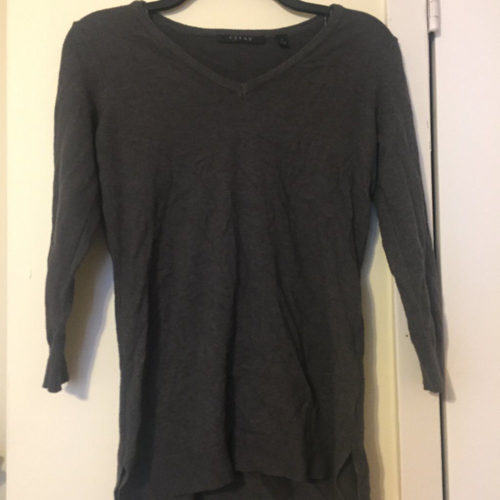 Dark Grey Cyrus 3/4 Sleeve Sweater